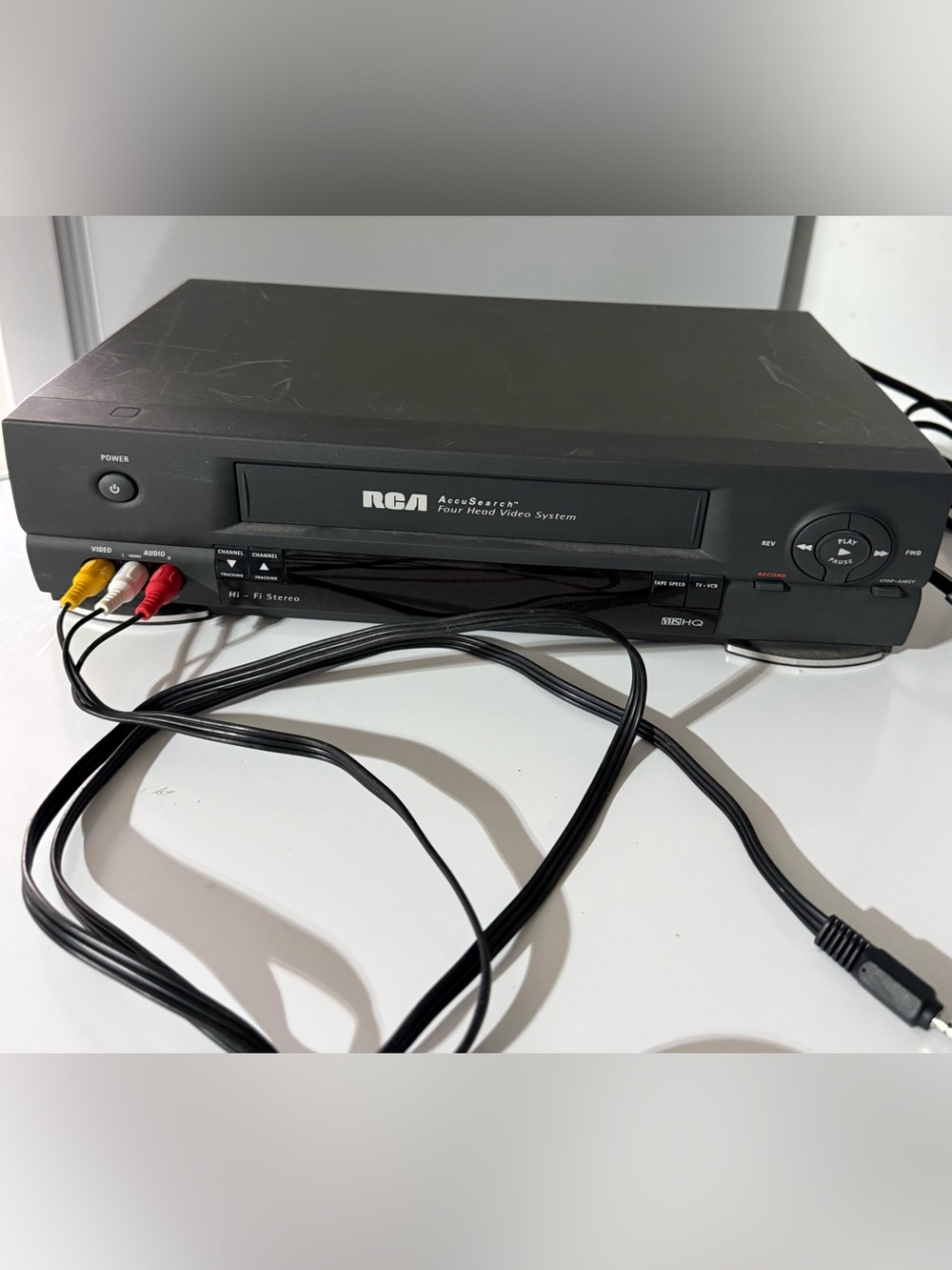 RCA Accusearch Four Head VR623HF VHS Player With A/V Cables, 2 Remotes & Manual